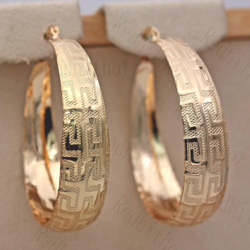 New Gold Filled Vintage Hoop Earrings, NICE EARRINGS, CUTE EARRINGS - Picture 4 of 5